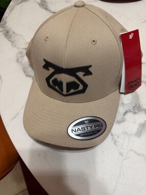 Nasty Pig Tan Baseball Cap with Black Logo Patch